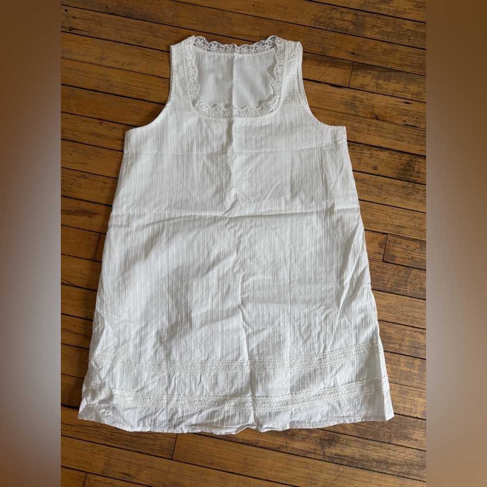 White cotton slip dress — NWOT